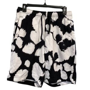 Nike Mens S Sport Essentials Splatter French Terry Shorts Black White DM6913-010